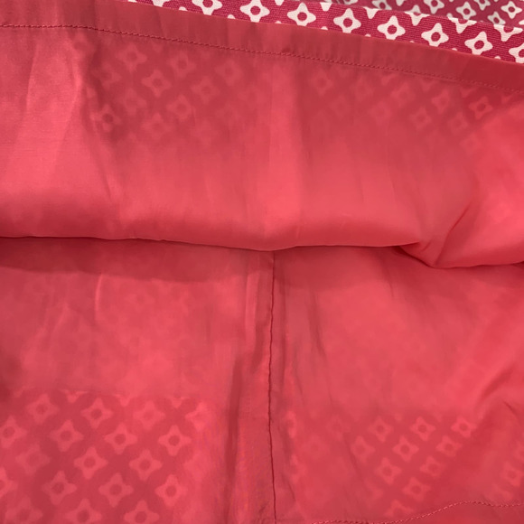 Talbots Womens Mini Skirt 12 Pink Patterned Lined Pencil Straight Work Office - Picture 3 of 8